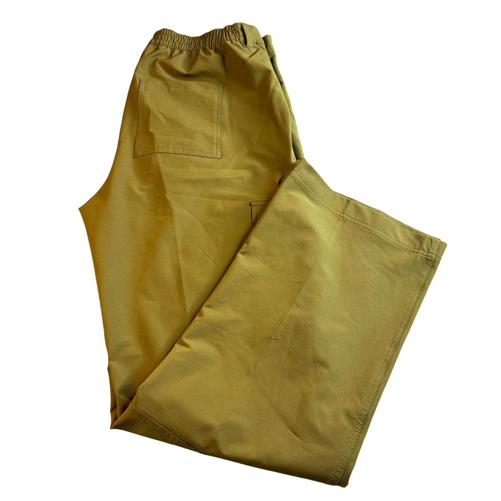 Old Navy StretchTech Cargo Pants Womens Large Olive Green Wide Leg GO-H2O Hiking